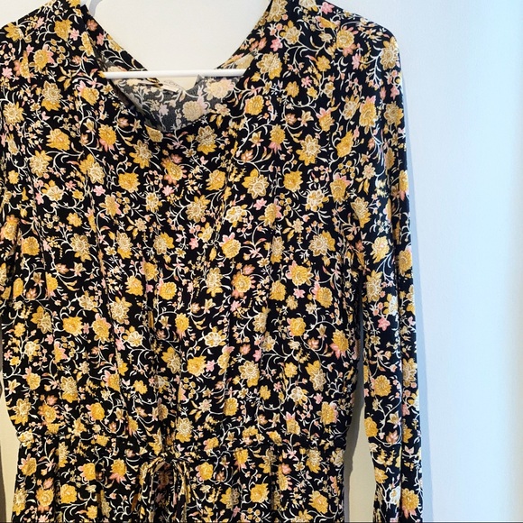 Floral Tie Waist Ruffle Flare Dress - Picture 2 of 3